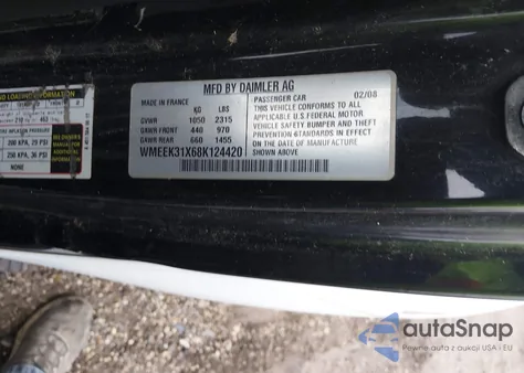 2008 Smart Fortwo Passion from USA, damaged, VIN WMEEK31X68K124420